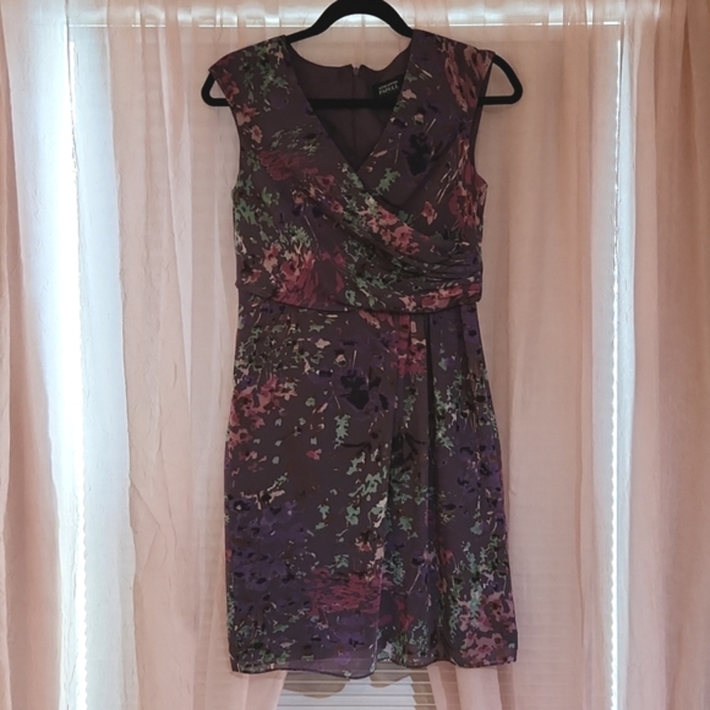 Adrianna Papell Petite Dress - 4P - Purple Multi color